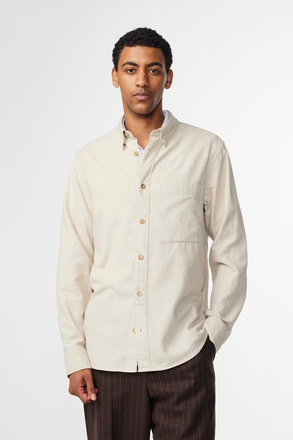 Cohen Flannel Shirt - Off White | NN07 – Q. Contrary