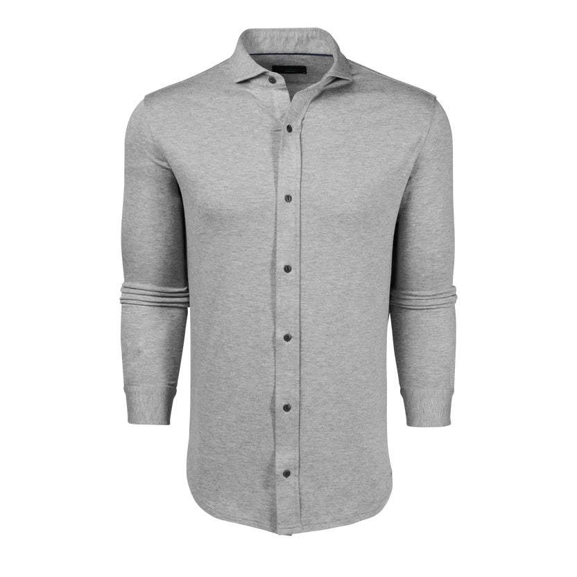 Men's Catskill Knit Shirt in Grey, Size Medium by Greyson Clothiers