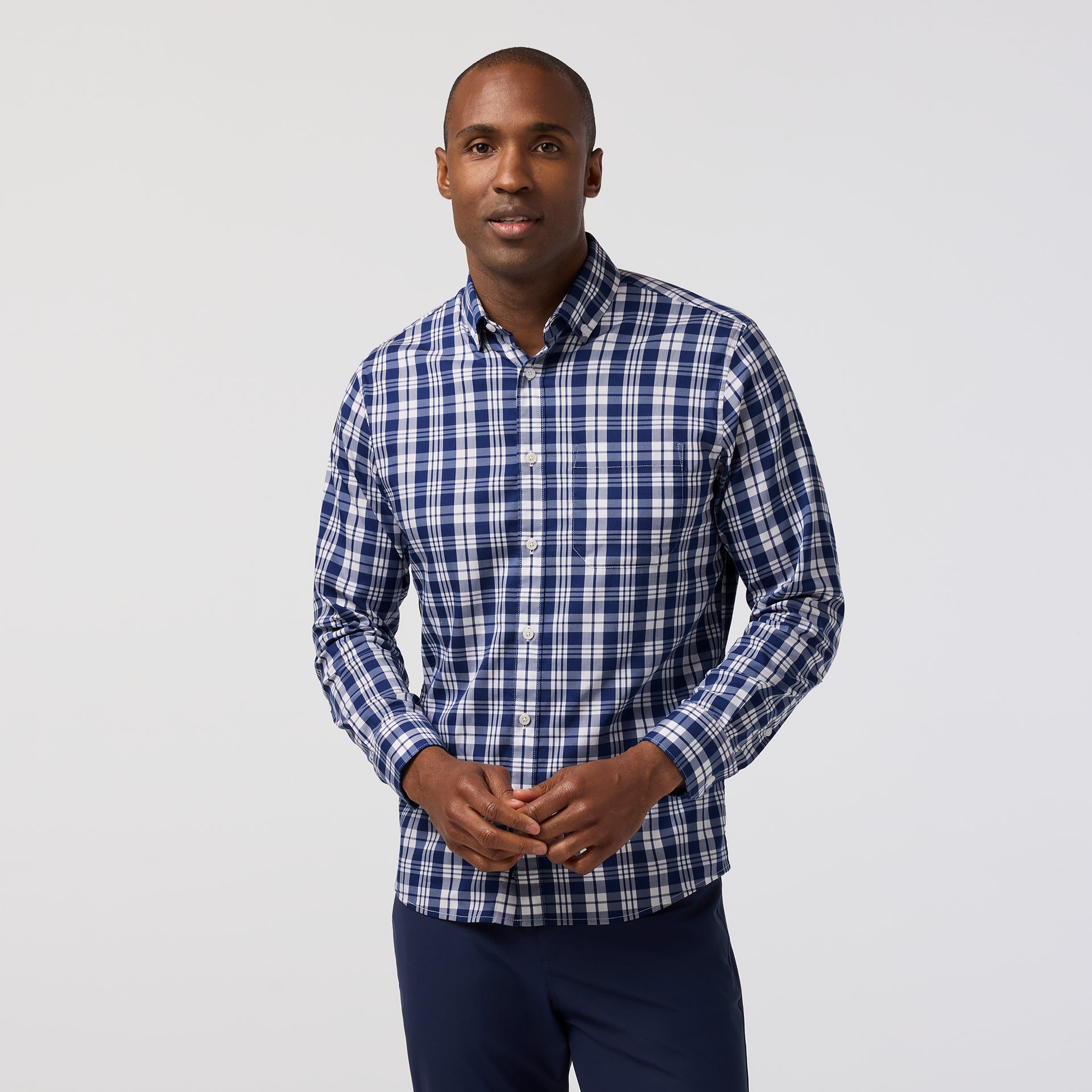 Kennedy Shirt Midnight Navy Beckett Plaid | Mizzen+Main – Q. Contrary