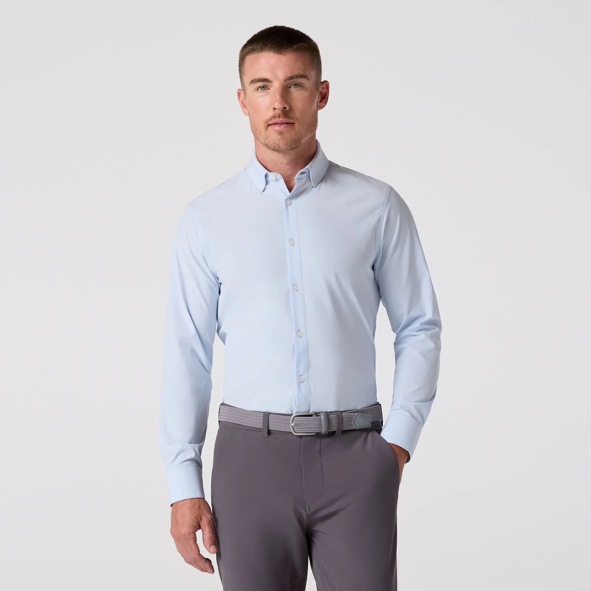 Mizzen+Main | Leeward Dress Shirt | Blue - Medium Trim / Light Blue Solid Mizzen+Main | Leeward Dress Shirt | Blue - Medium Trim / Light Blue Solid