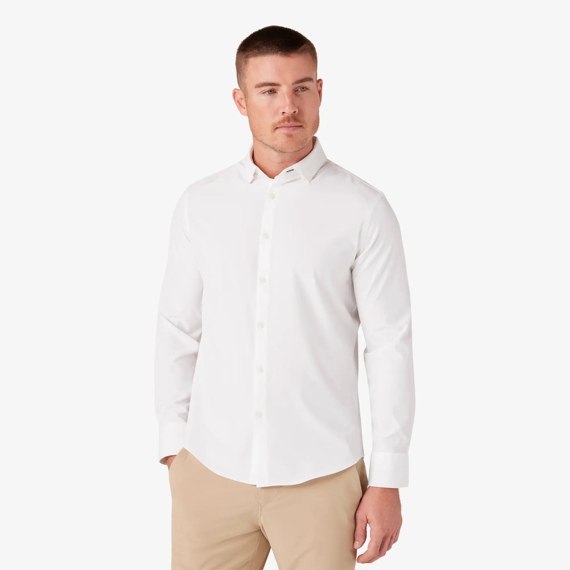 Leeward No Tuck Dress Shirt in White Solid Size Large | Mizzen+Main Leeward No Tuck Dress Shirt in White Solid Size Large | Mizzen+Main