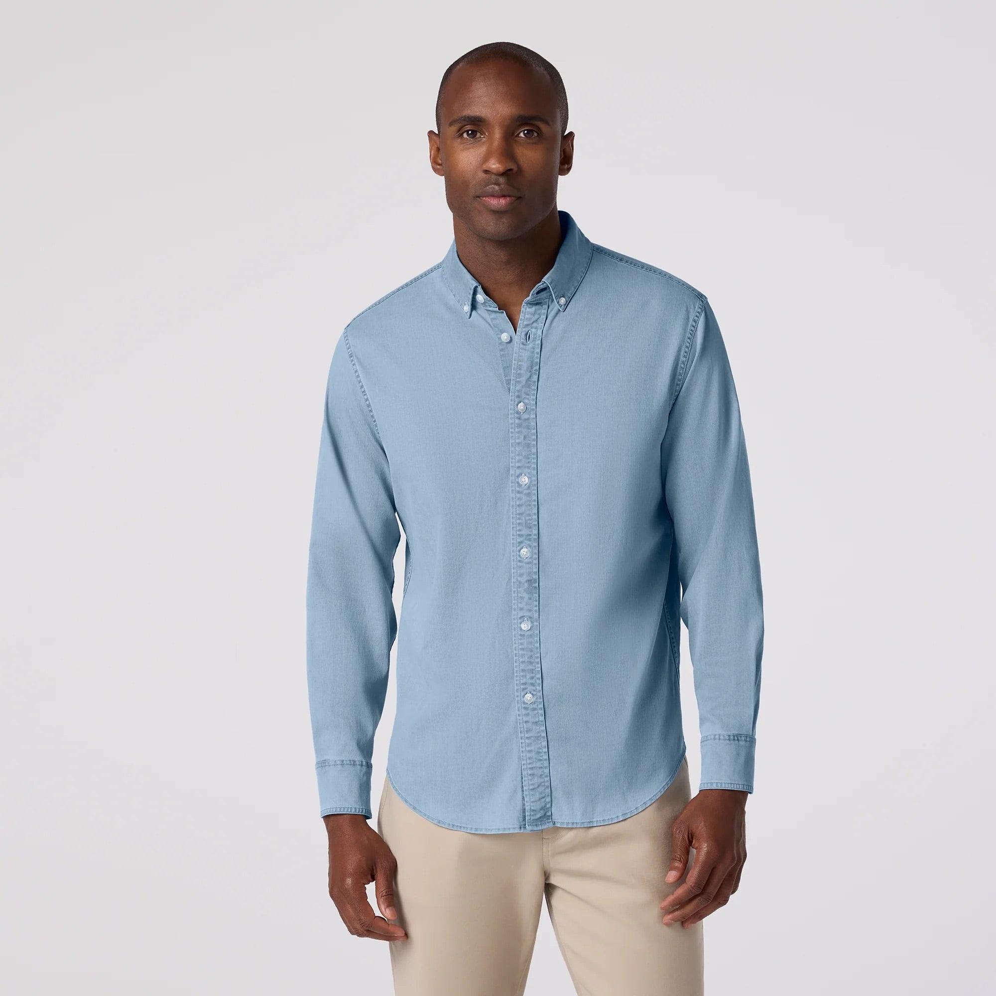 Nash Chambray Light Wash Denim Dress Shirt - No Tuck | Mizzen+Main
