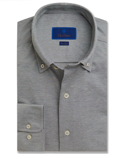 Oxford Knit Shirt - Black and White | David Donahue - Q. Contrary S / Grey Oxford Knit Shirt - Black and White | David Donahue - Q. Contrary S / Grey
