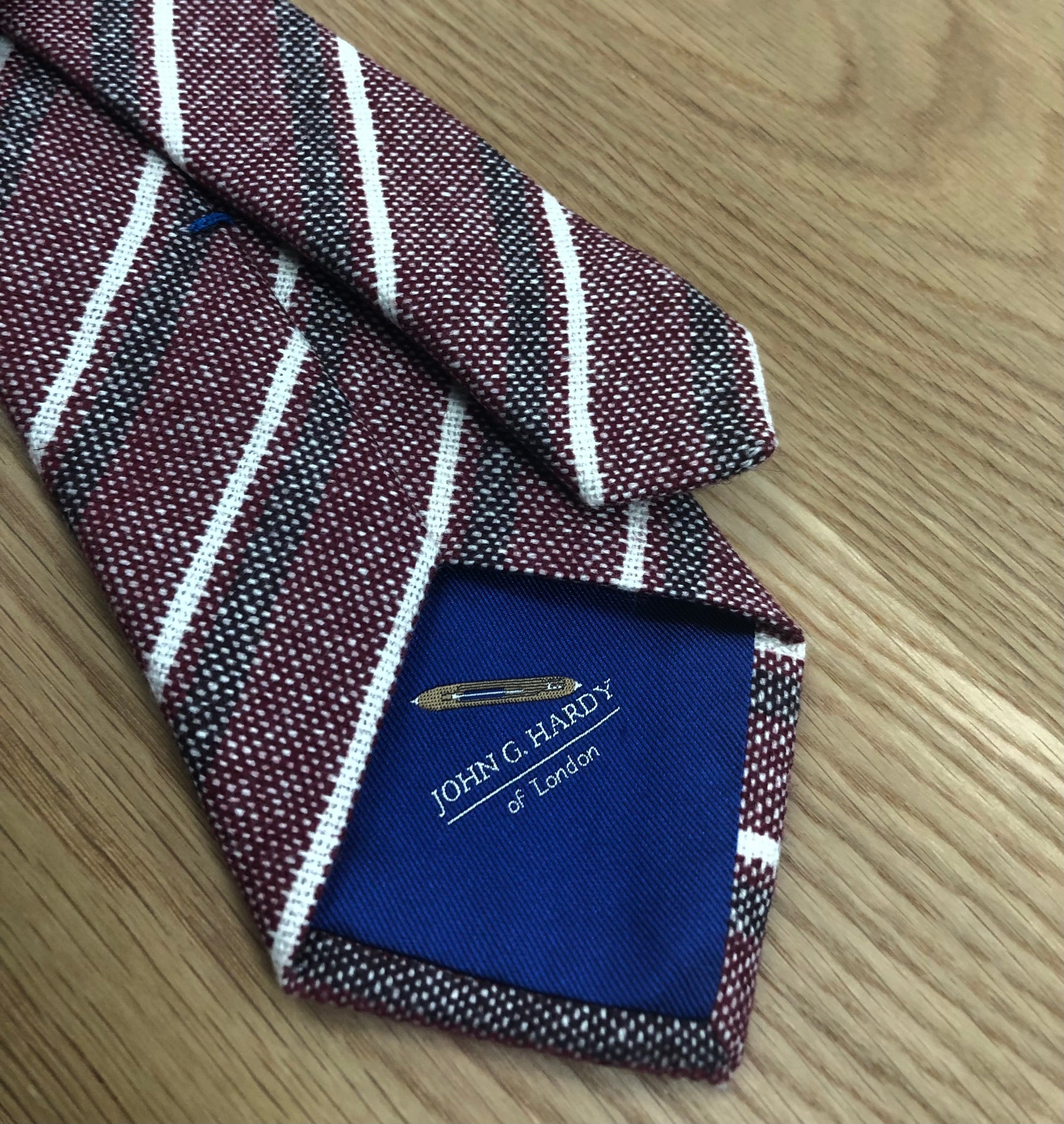Soft Knit Striped Tie Red