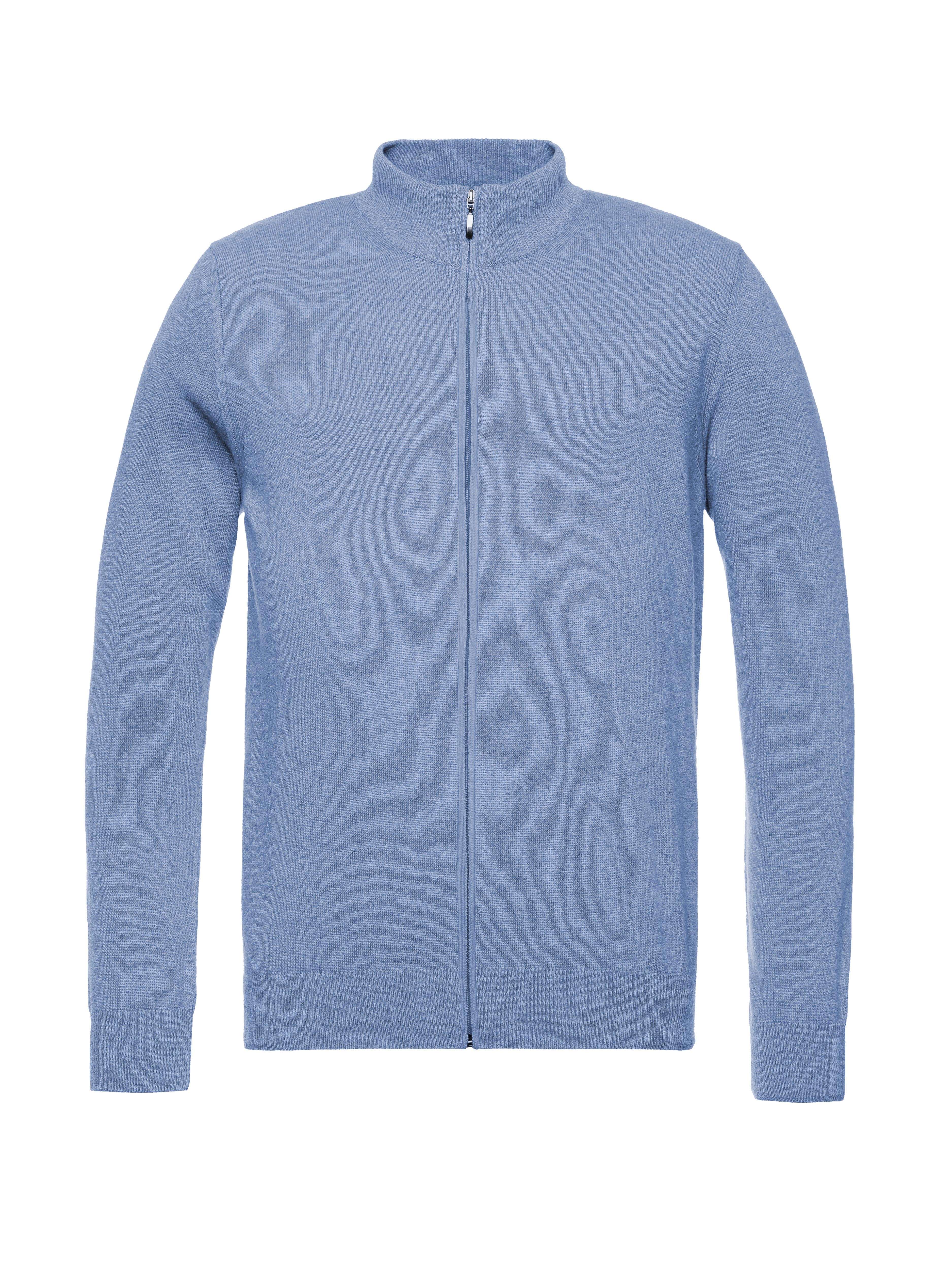 Light Blue Full Zip Cardigan | Montechiaro