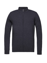 Navy Blue Full Zip Cardigan | Montechiaro