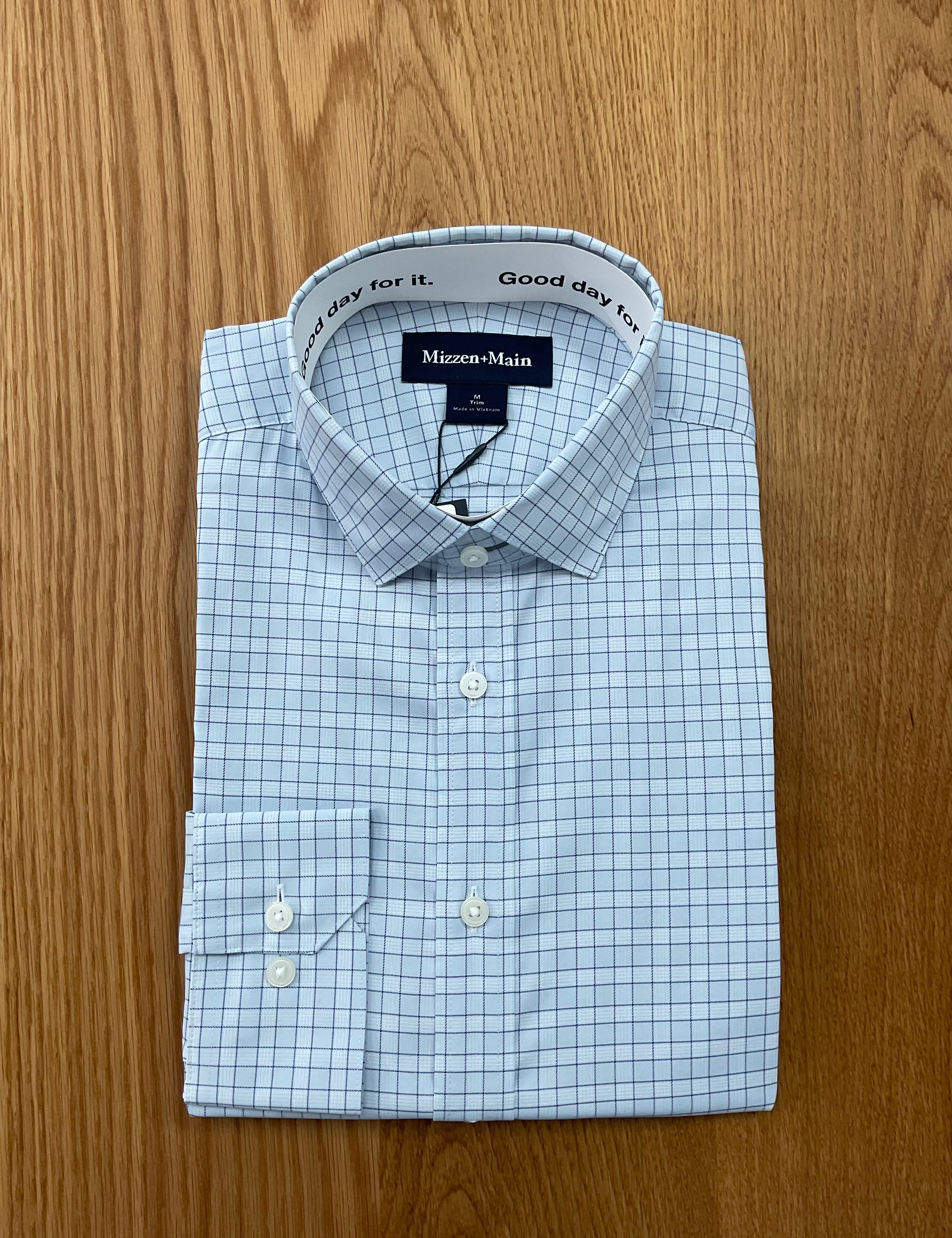Hilton Dress Shirt Sky Cooper Plaid 