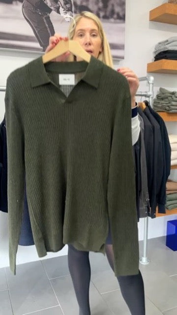 Paul Merino Wool Polo Dark Army by NN.07