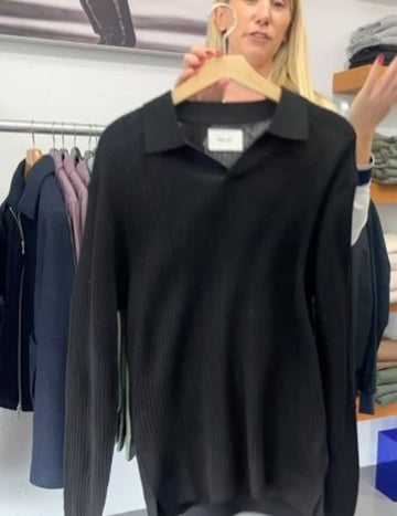 Paul Merino Wool Polo in Black by NN07