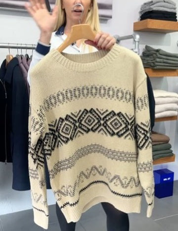 Todd Organic Cotton Jacquard Sweater in Ecru by NN07