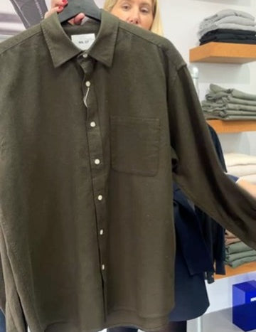 Deon Flannel Shirt Dark Army by NN.07