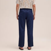 Aden Straight Leg Linen Navy Blue NN.07
