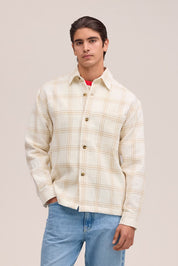 Adwin Workwear-inspired relaxed fit Overshirt Ivory by NN.07