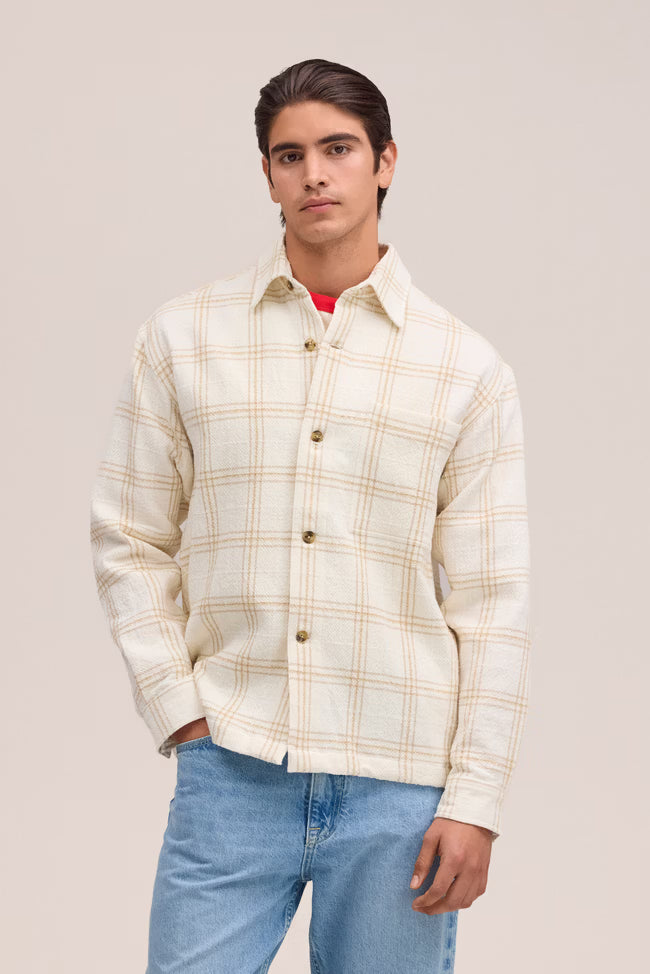 Adwin Workwear-inspired relaxed fit Overshirt Ivory by NN.07