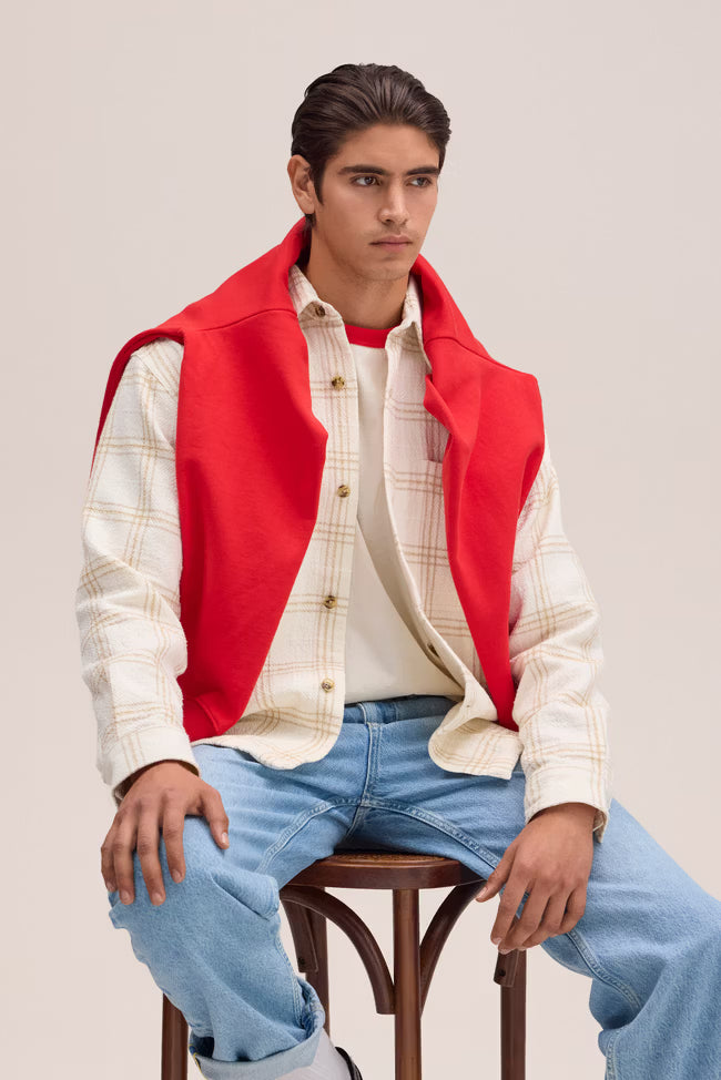 Adwin Workwear-inspired relaxed fit Overshirt Ivory by NN.07