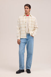 Adwin Workwear-inspired relaxed fit Overshirt Ivory by NN.07