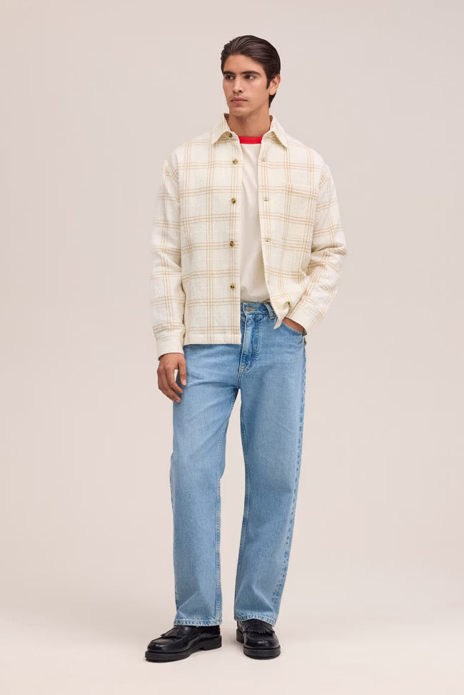 Adwin Workwear-inspired relaxed fit Overshirt Ivory by NN.07