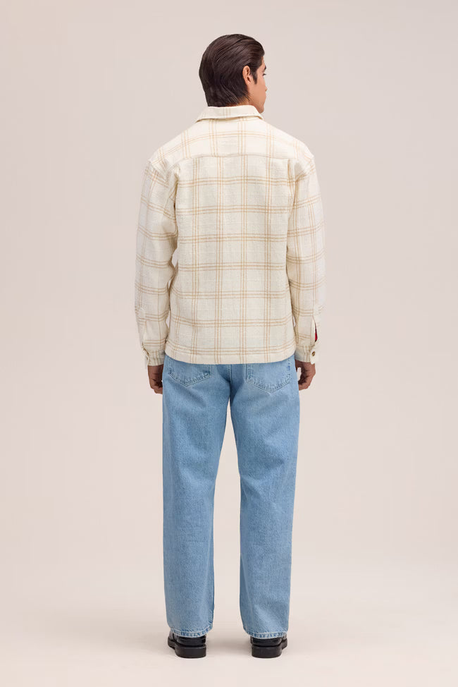 Adwin Workwear-inspired relaxed fit Overshirt Ivory by NN.07