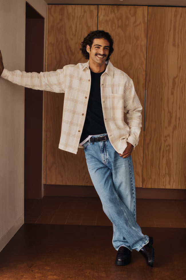 Adwin Workwear-inspired relaxed fit Overshirt Ivory by NN.07