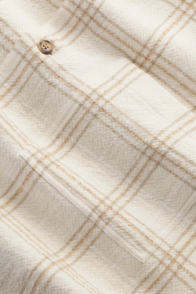Adwin Workwear-inspired relaxed fit Overshirt Ivory by NN.07