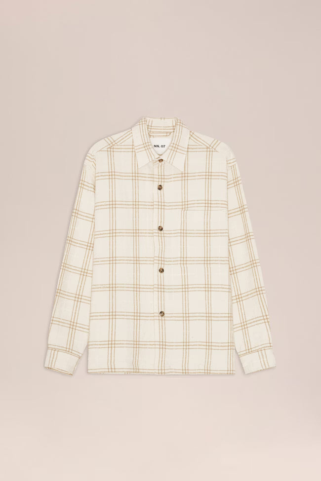 Adwin Workwear-inspired relaxed fit Overshirt Ivory by NN.07