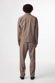 Alban Two-Way Zipper Hybrid Jacket In Khaki Melange By NN.07