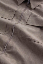 Alban Two-Way Zipper Hybrid Jacket In Khaki Melange By NN.07