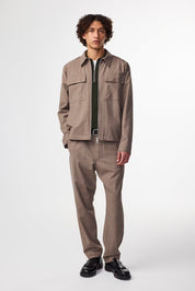 Alban Two-Way Zipper Hybrid Jacket In Khaki Melange By NN.07
