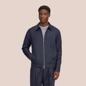 Alban Casual Flannel Overshirt Marine Navy NN.07