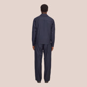 Alban Casual Flannel Overshirt Marine Navy NN.07