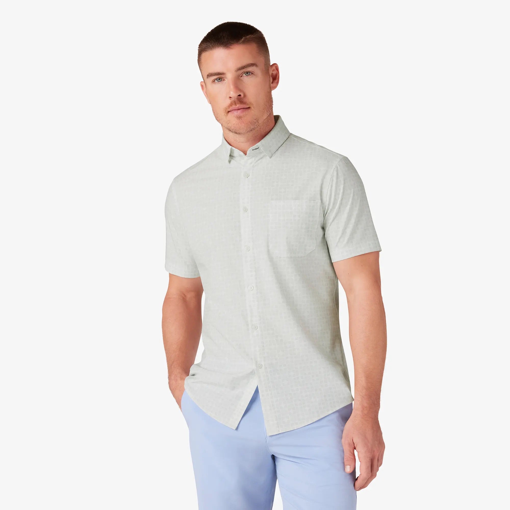 Aluminum Gradient Short Sleeve Shirt | Mizzen + Main