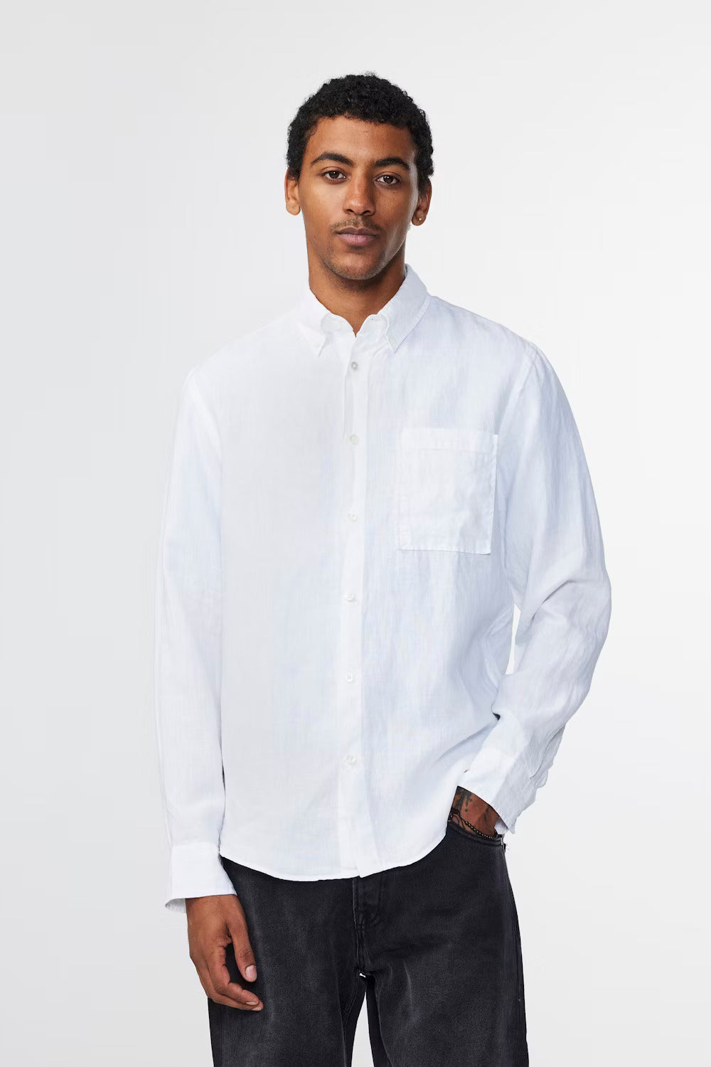 Arne White Linen Shirt 5706 White shirt NN07