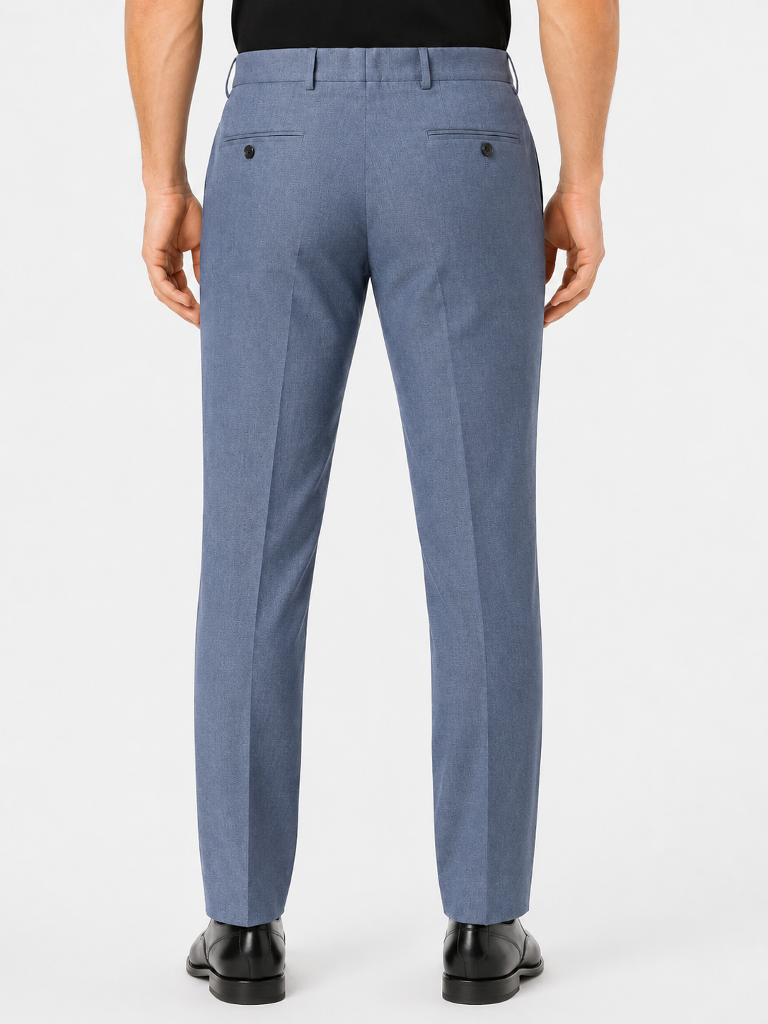 Blue Herringbone Dress Pant Houston Fit Ballin