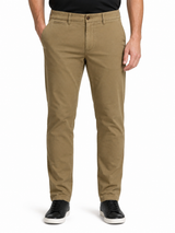 Dark Khaki Brushed Cotton Pant - Atwater Fit | Ballin