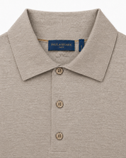 Merino Wool Polo Shirt Brown Heather Paul & Shark