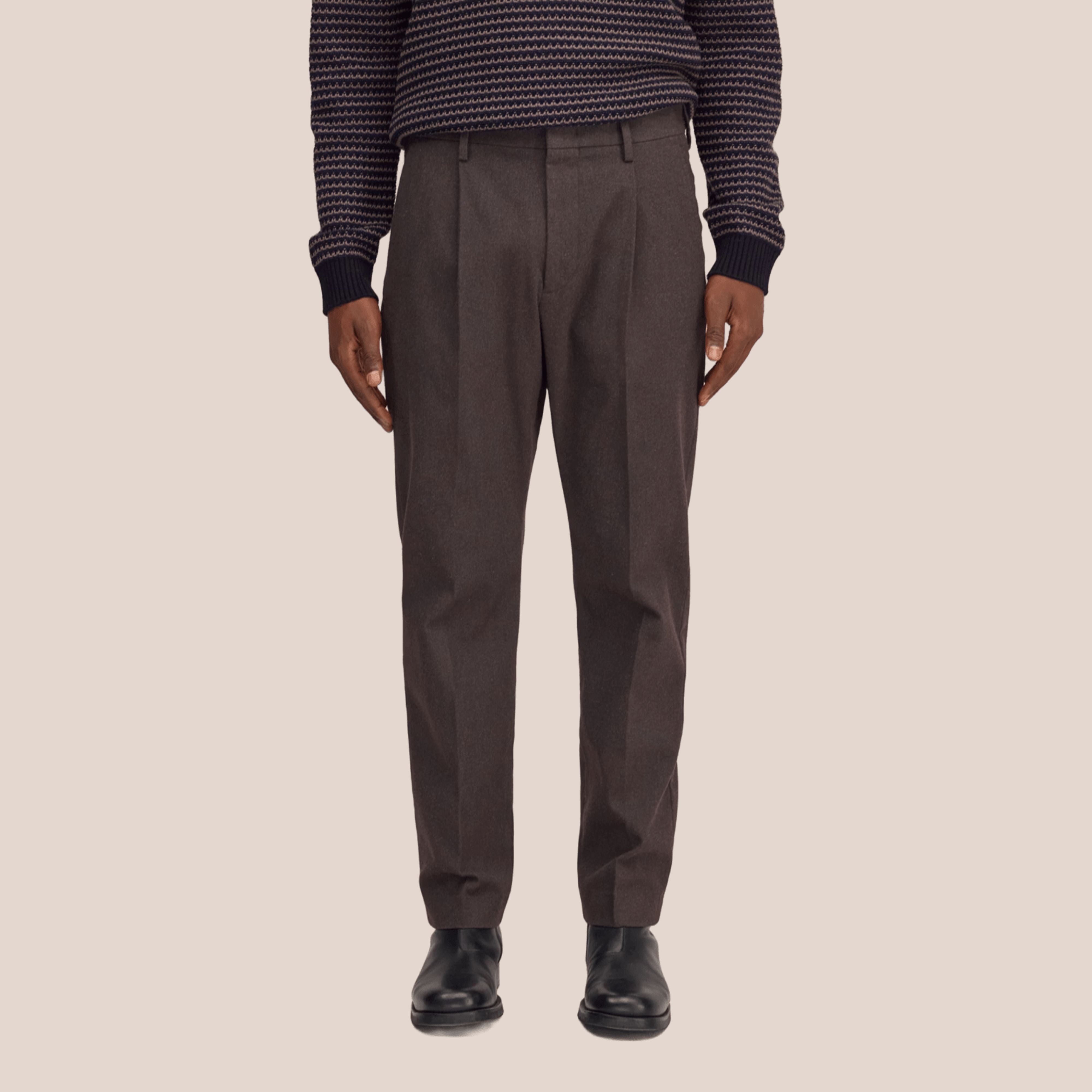 Bill Melange Tapered Leg Pant Deep Truffle NN.07