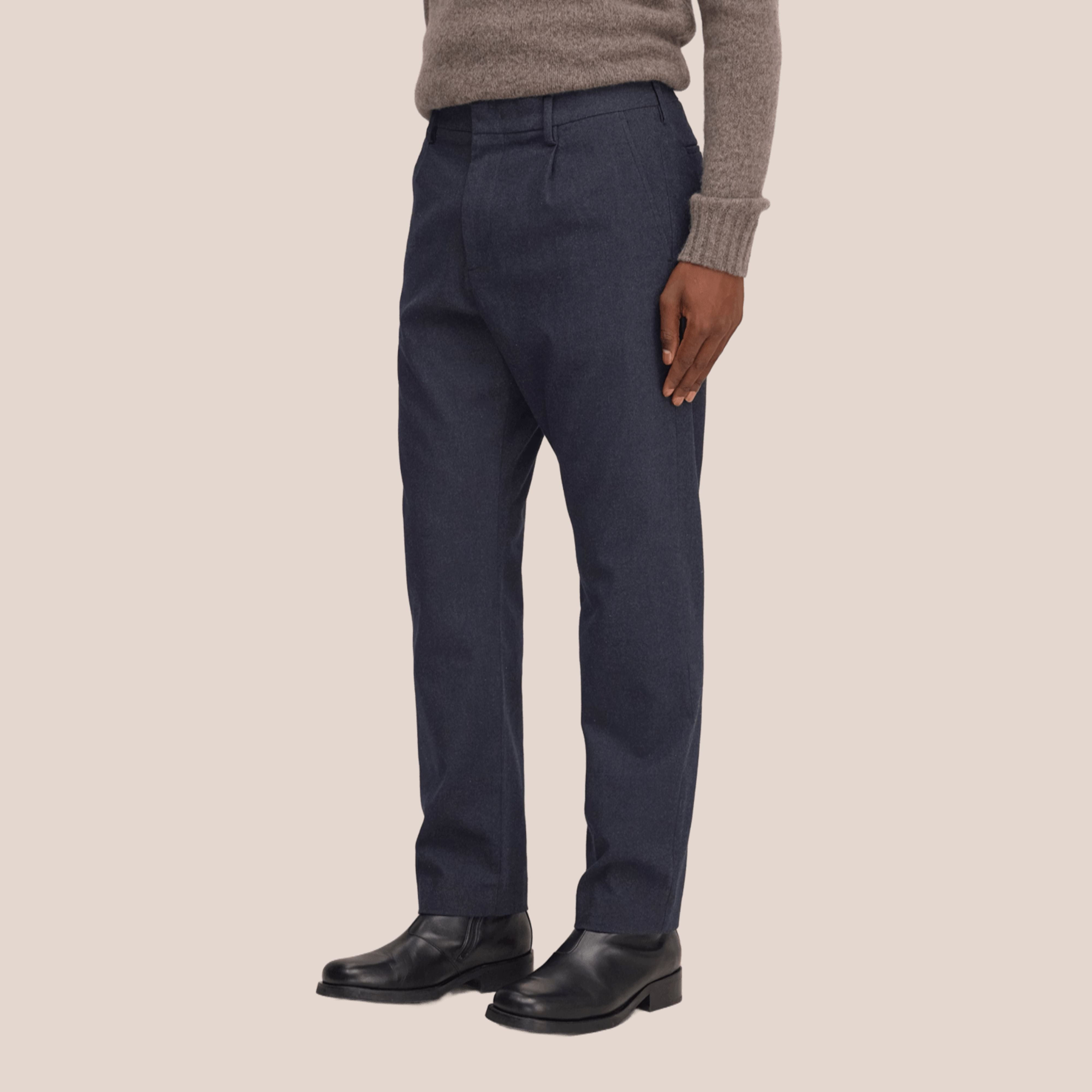 Bill Melange Tapered Leg Pant Marine Navy NN.07