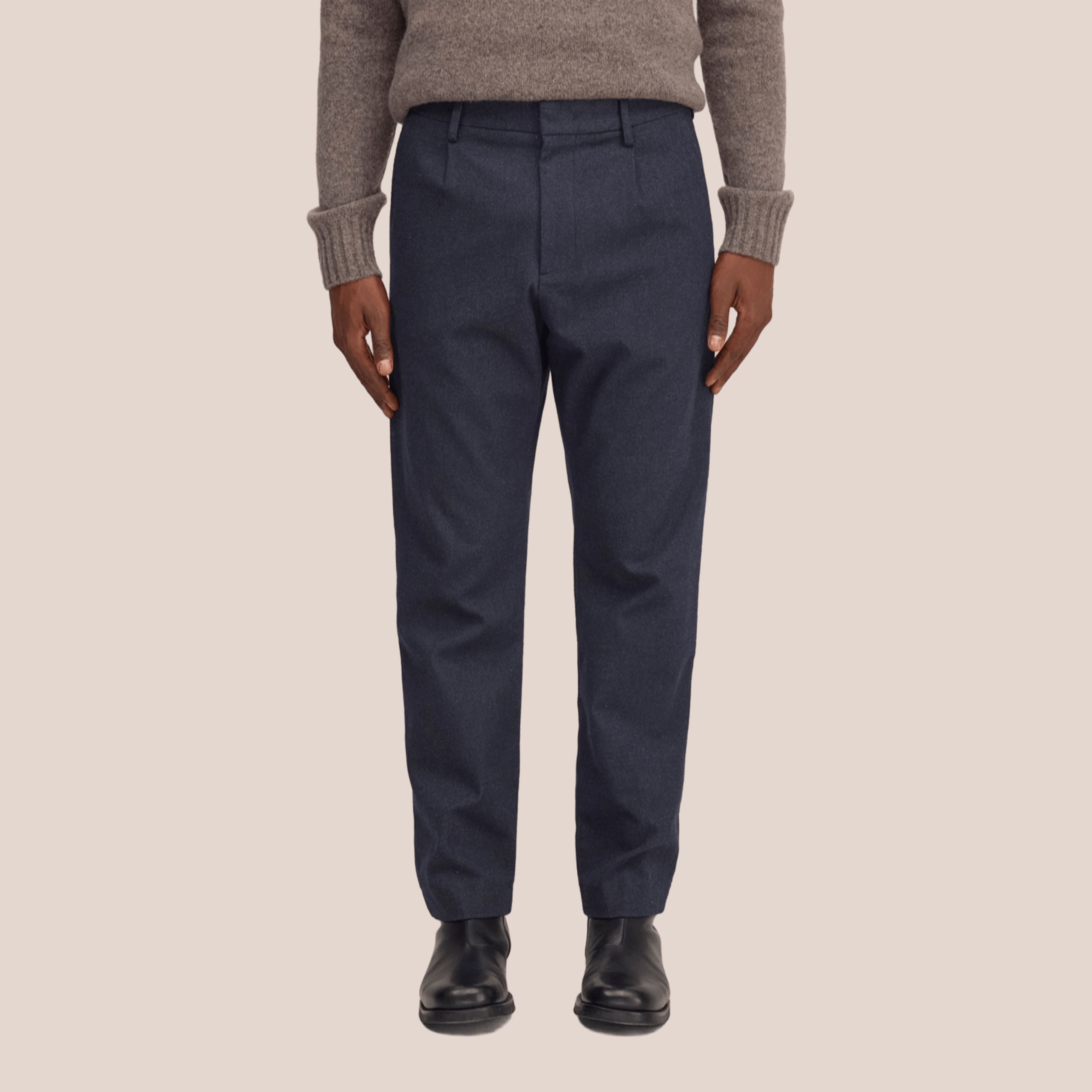Bill Melange Tapered Leg Pant Marine Navy NN.07