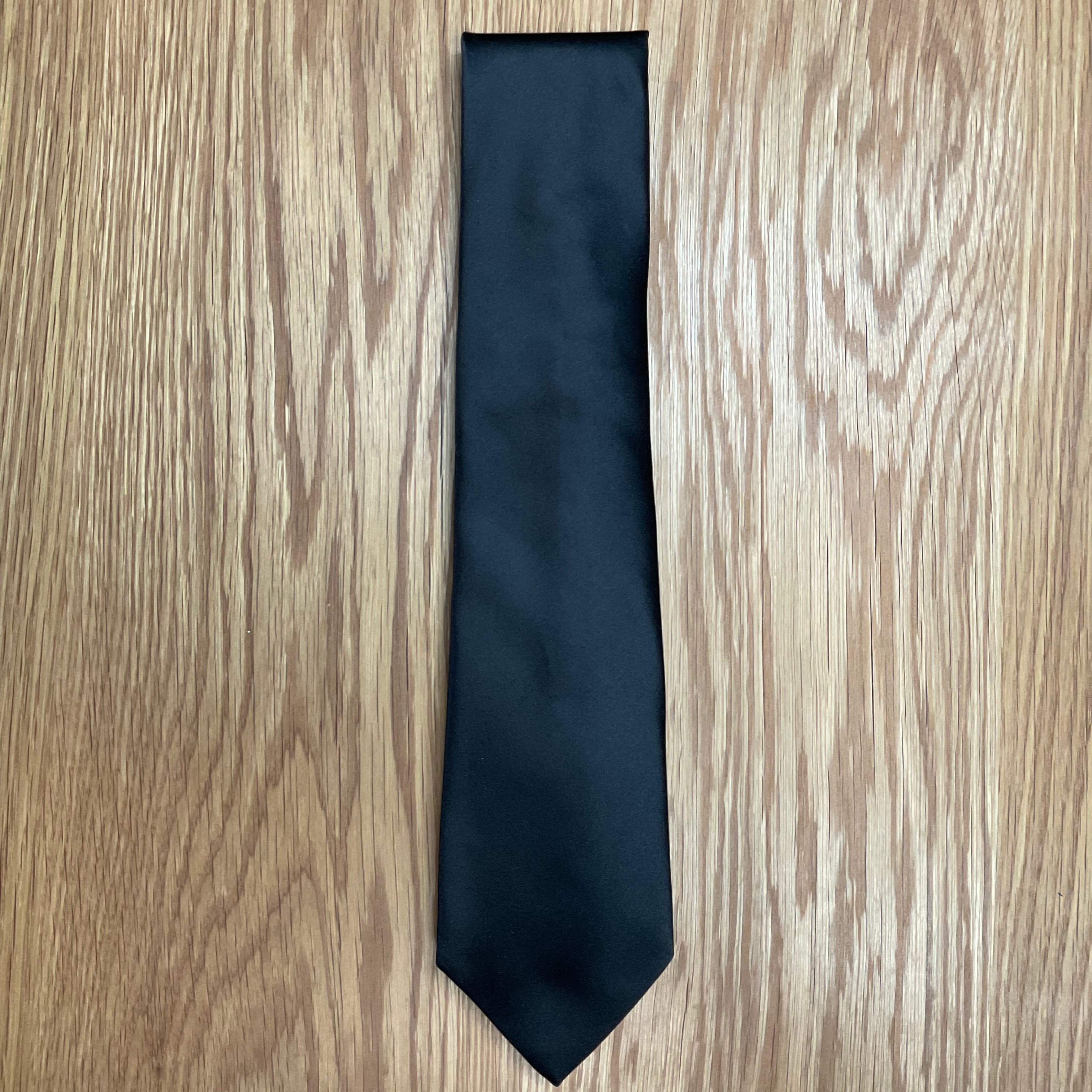 Black Satin Solid Tie David Donahue
