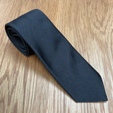 Black Solid Twill Silk Tie | David Donahue