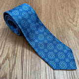 Blue Abstract Geo Silk Tie | David Donahue