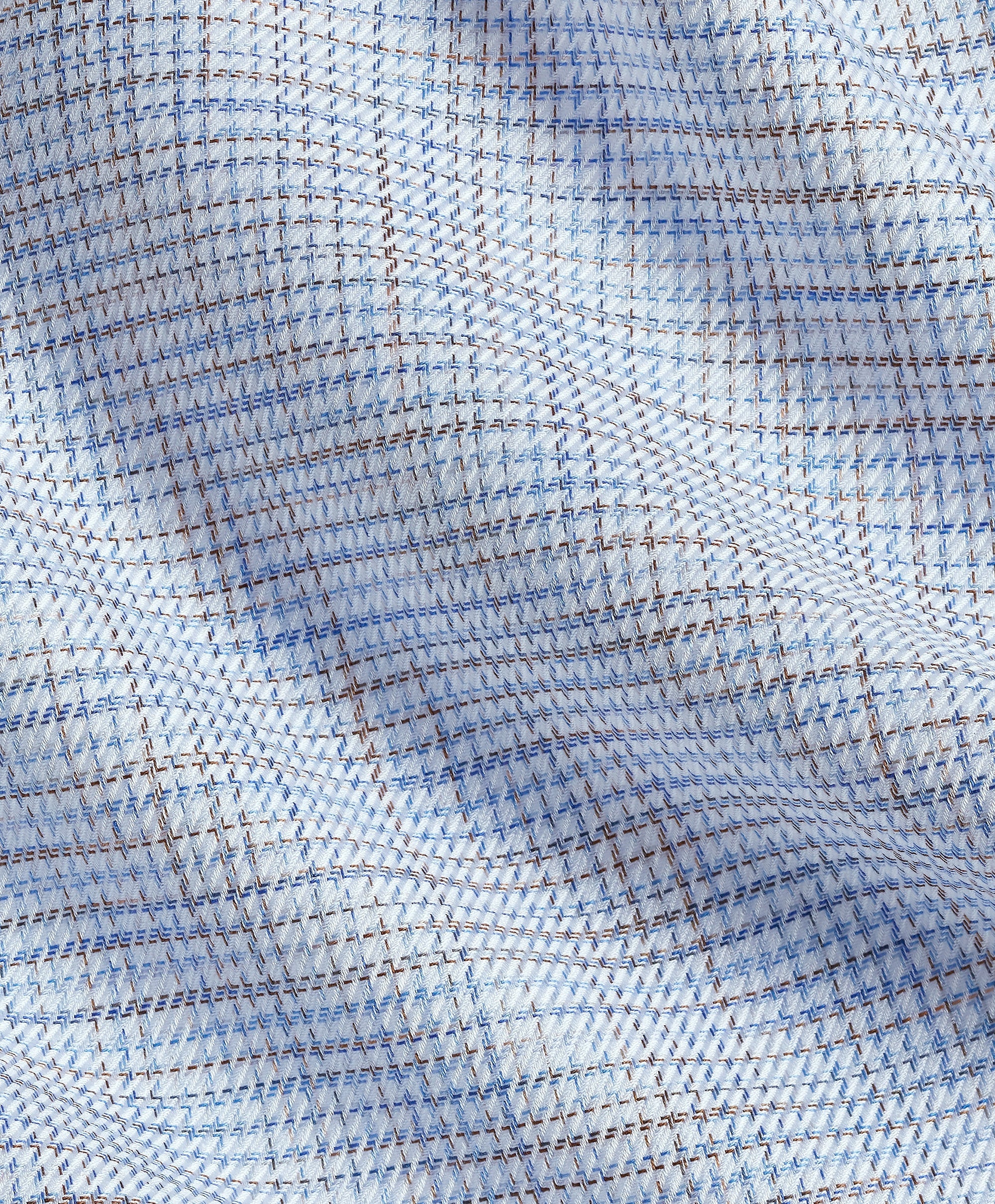 Blue & Chocolate Multi Check Dress Shirt David Donahue 