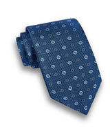 Blue Micro Floral Tie | David Donahue