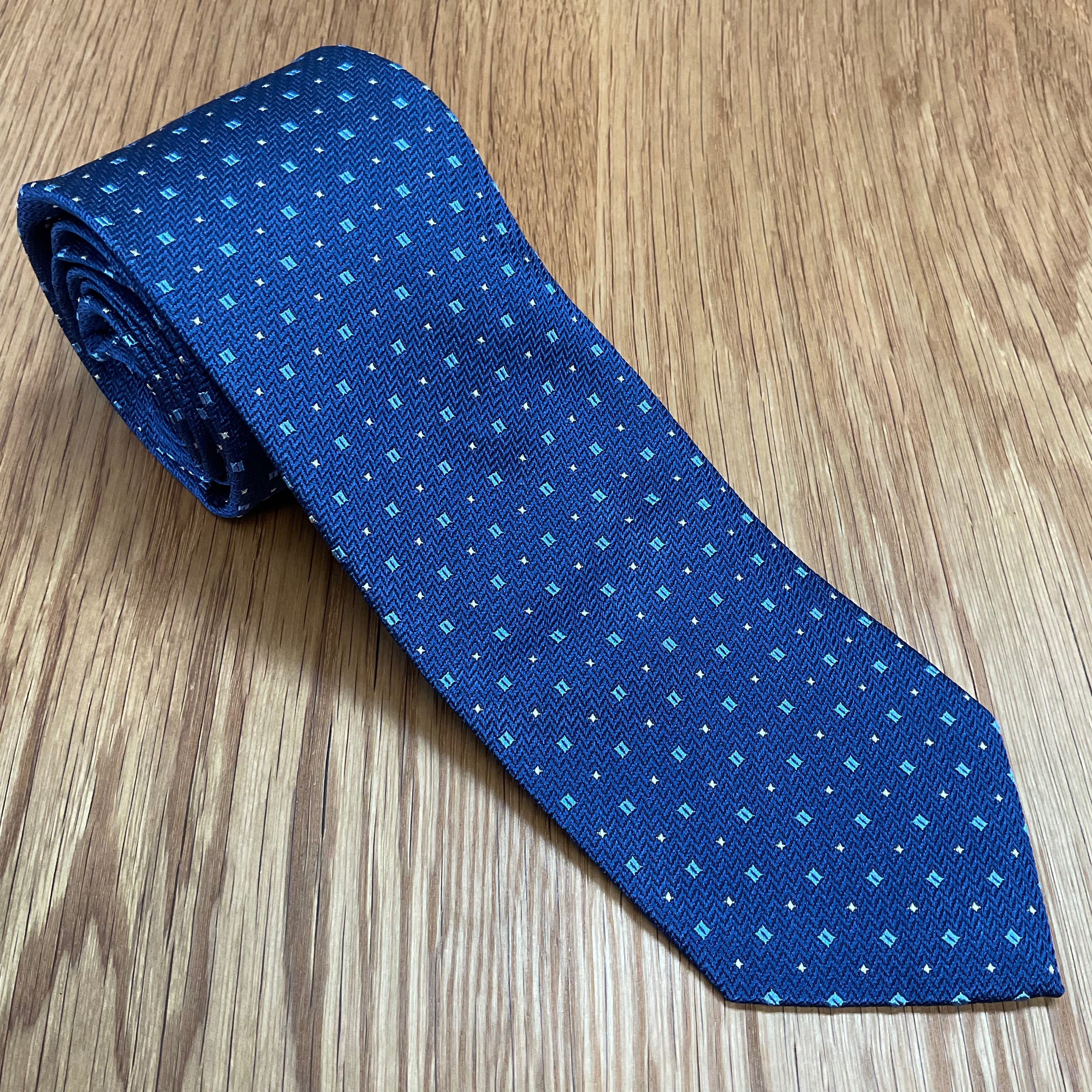Blue Micro Silk Neck Tie David Donahue