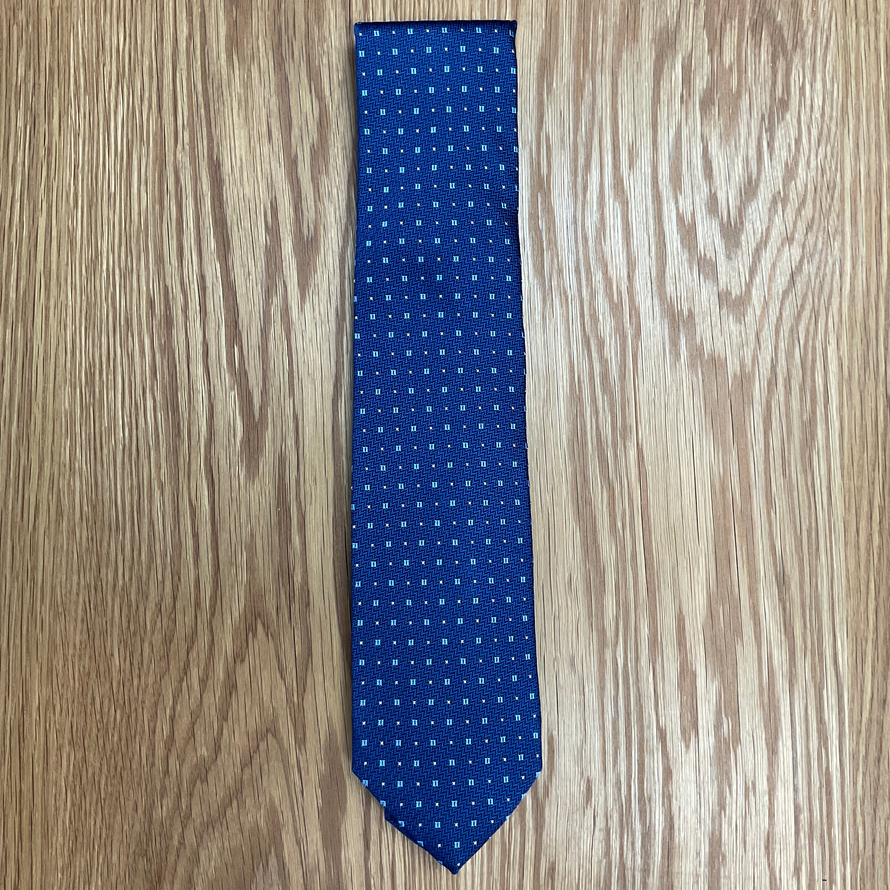 Blue Micro Silk Neck Tie David Donahue