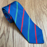 Bright Blue Tri-Color Stripe Silk Tie | Q. Contrary