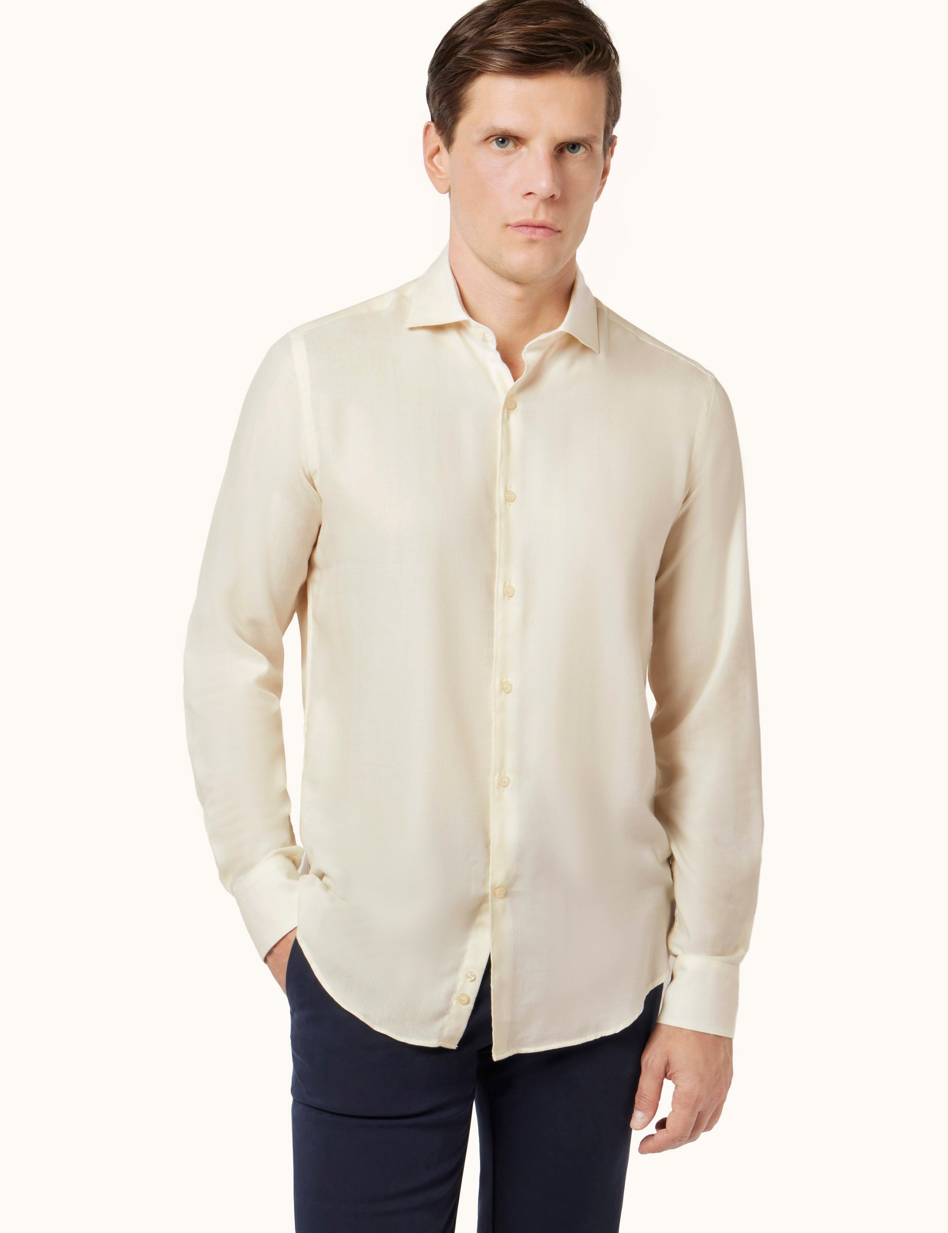 Camicia X-Soft Cotton Lyocell Shirt Off White Paul & Shark 