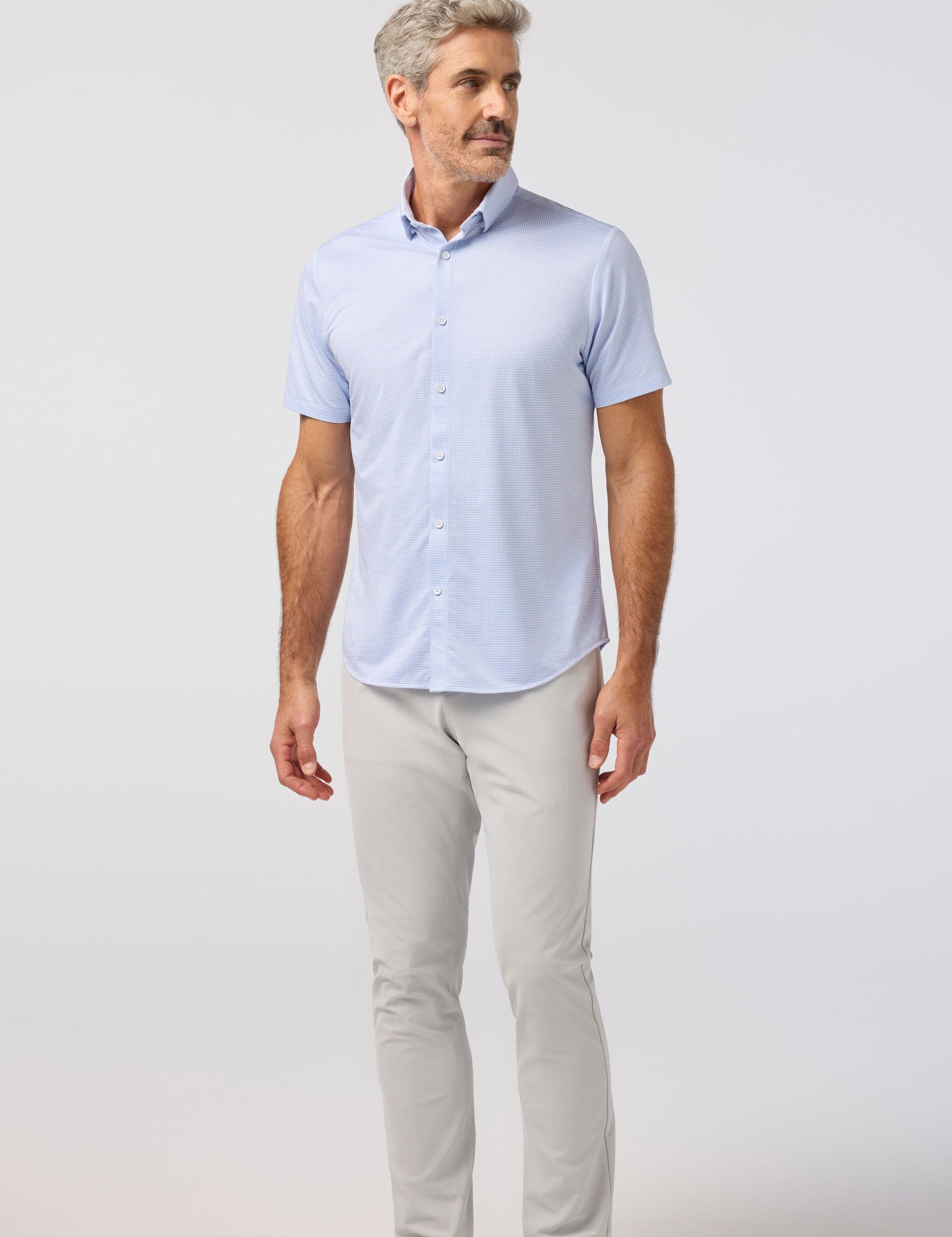 Cloud Blue Peter Gingham Halyard Short Sleeve Shirt