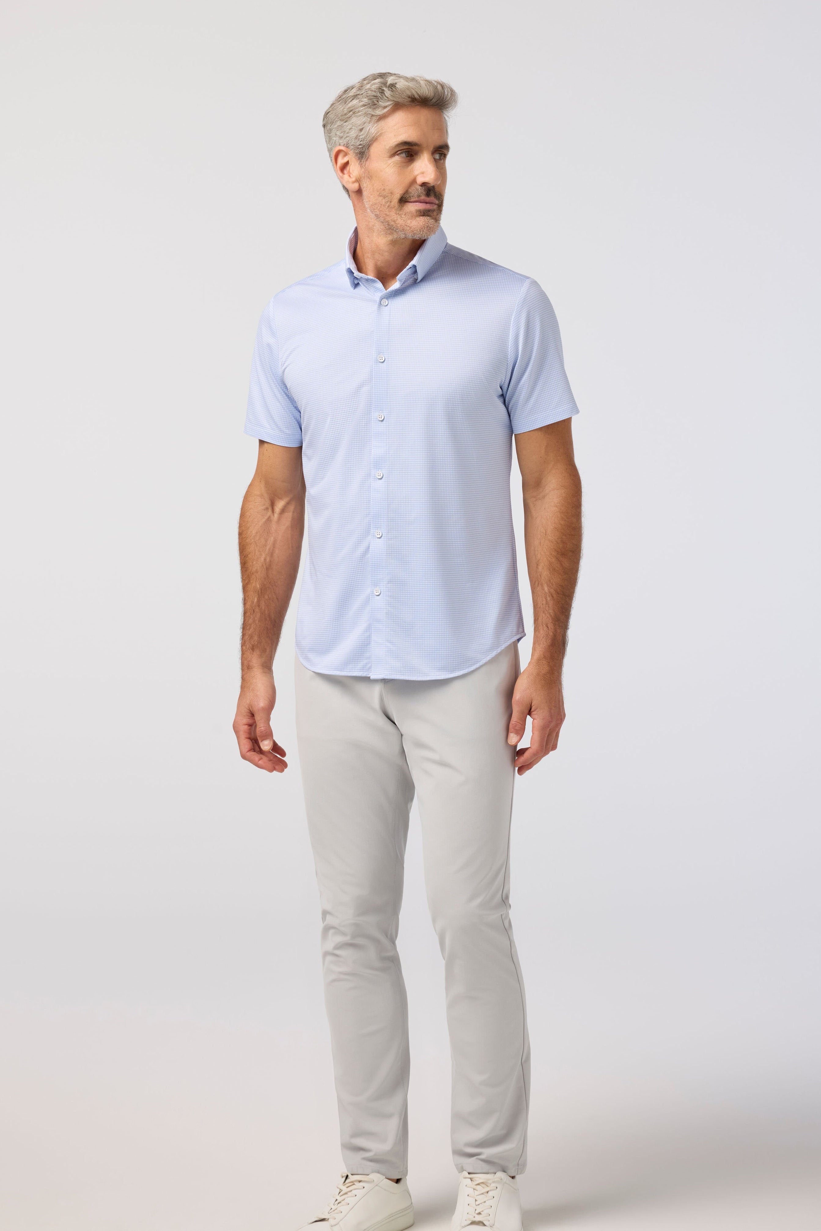 Cloud Blue Peter Gingham Halyard Short Sleeve Shirt