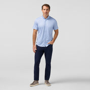 Coastal Fjord Textured Palm Print Halyard Short Sleeve Shirt Mizzen+Main 